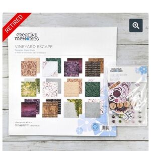 Creative Memories RETIRED Vineyard Escape Paper Pack w/punch